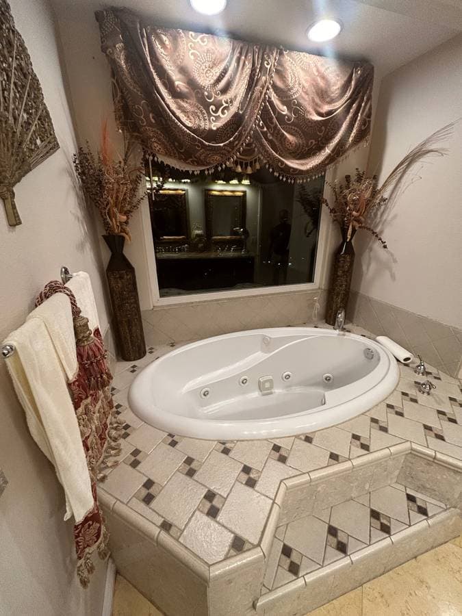 Picture of a newly installed and remodeled bathroom luxury tub